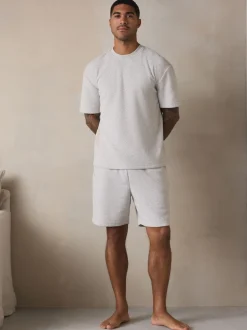 Next Gris - Ensemble pyjama à manches courtes en éponge Outlet