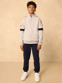 Next Gris - Ensemble sweat-shirt et joggings à col zippé en entonnoir New