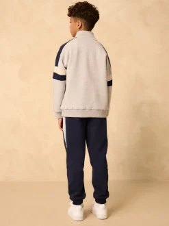 Next Gris - Ensemble sweat-shirt et joggings à col zippé en entonnoir New