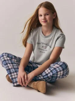 Superdry Gris - Ensemble t-shirt et pantalon à carreaux Best