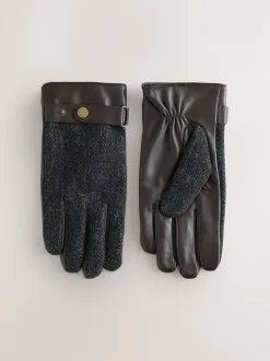 Next Gris - Gants Harris Tweed et Cuir Best
