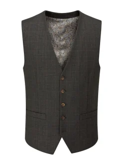Skopes Gris - Gilet de costume à carreaux Elijah Online