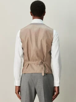 Next Gris - Gilet de costume à détails en tissu contrasté Discount