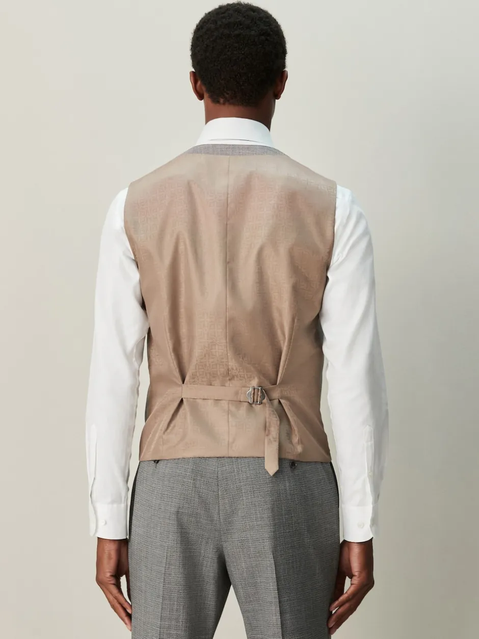 Next Gris - Gilet de costume à détails en tissu contrasté Discount