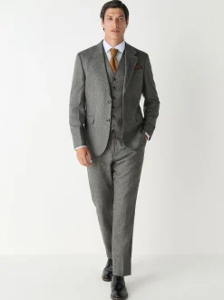 Next Gris - Gilet de costume coupe ajustée à rayures à chevrons en laine mélangée Discount