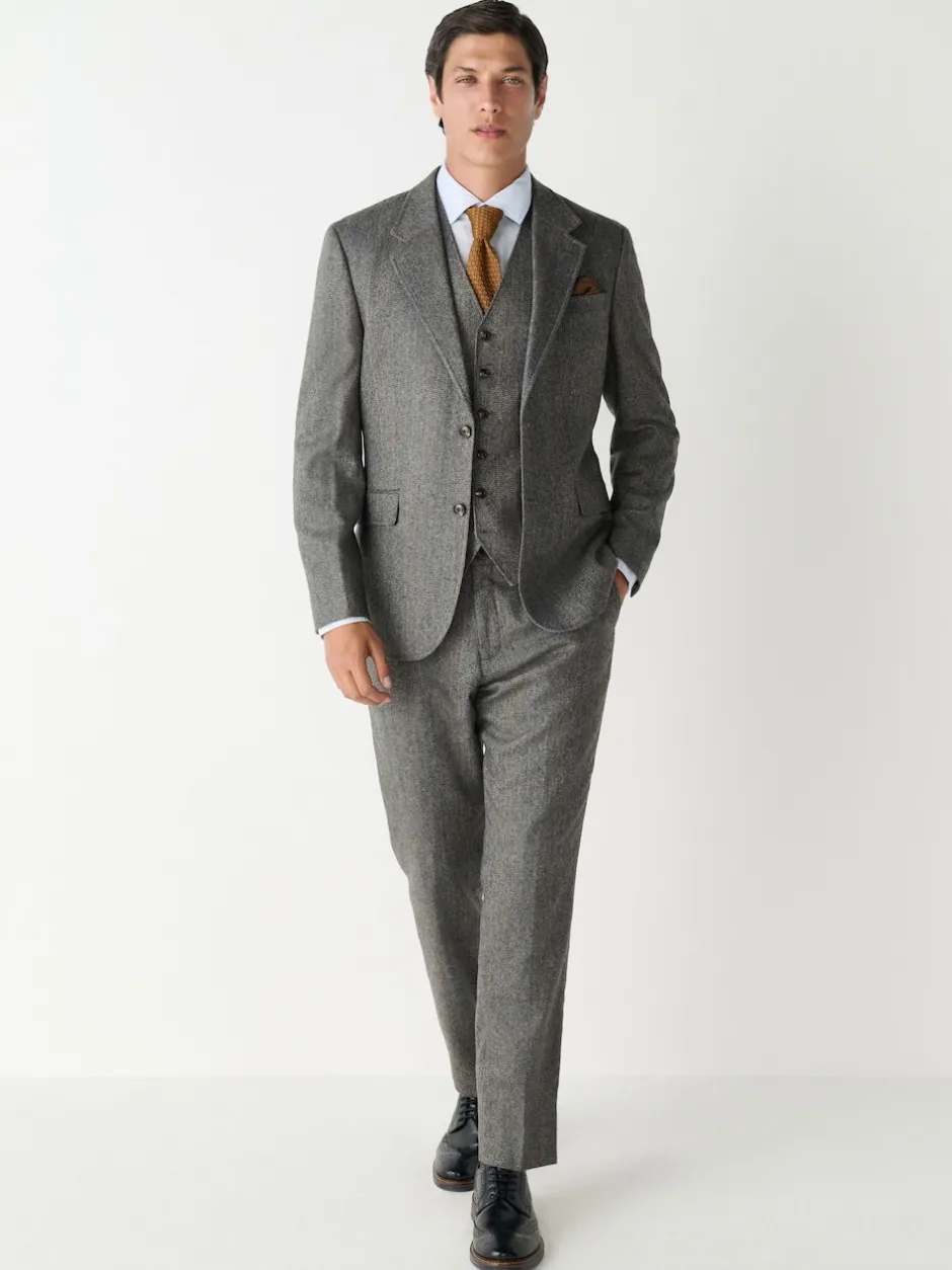 Next Gris - Gilet de costume coupe ajustée à rayures à chevrons en laine mélangée Discount