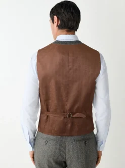 Next Gris - Gilet de costume coupe ajustée à rayures à chevrons en laine mélangée Discount