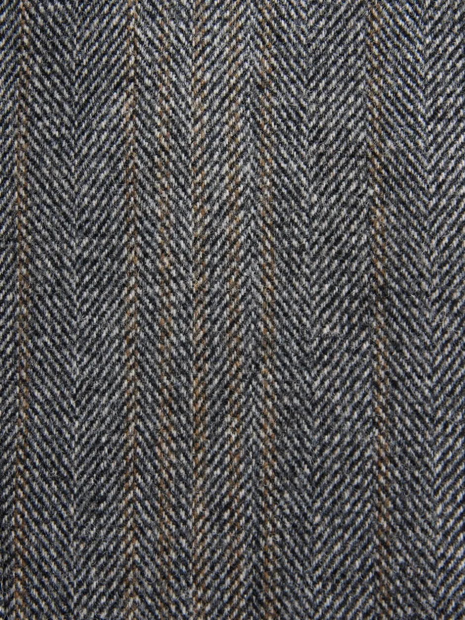 Next Gris - Gilet de costume coupe ajustée à rayures à chevrons en laine mélangée Discount