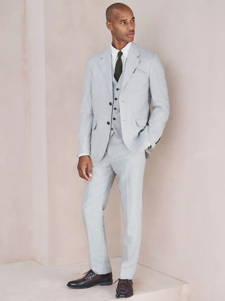 Next Gris - Gilet de costume en lin Blend texturé Online