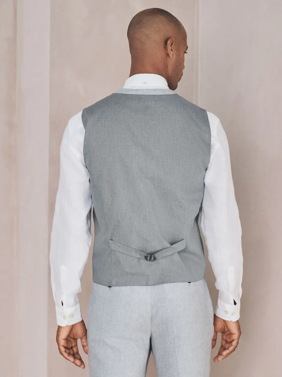 Next Gris - Gilet de costume en lin Blend texturé Online