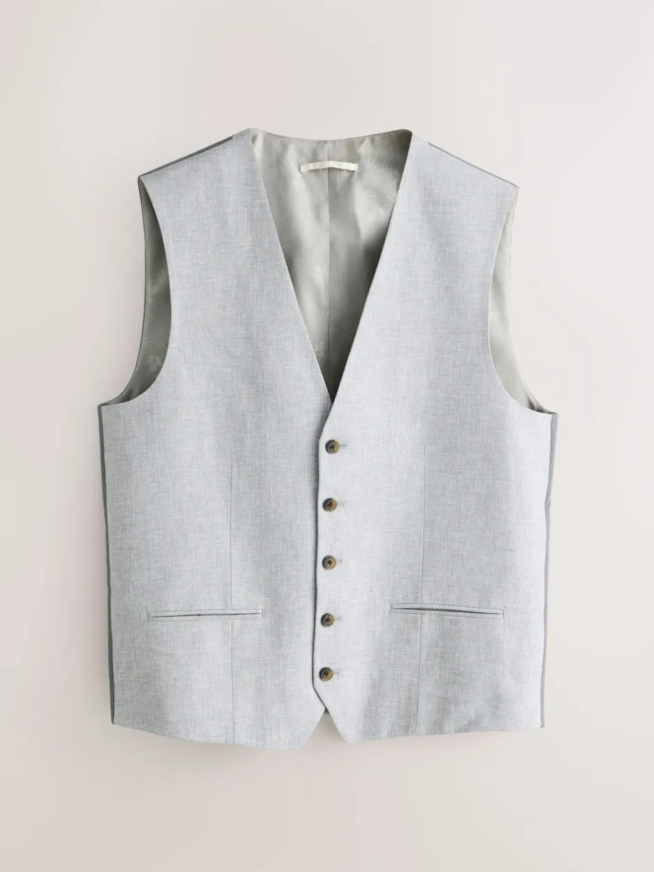 Next Gris - Gilet de costume en lin Blend texturé Online