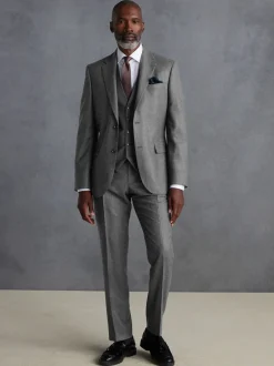 Next Gris - Gilet de costume en flanelle de laine et cachemire mélangés Signature Zignone Outlet