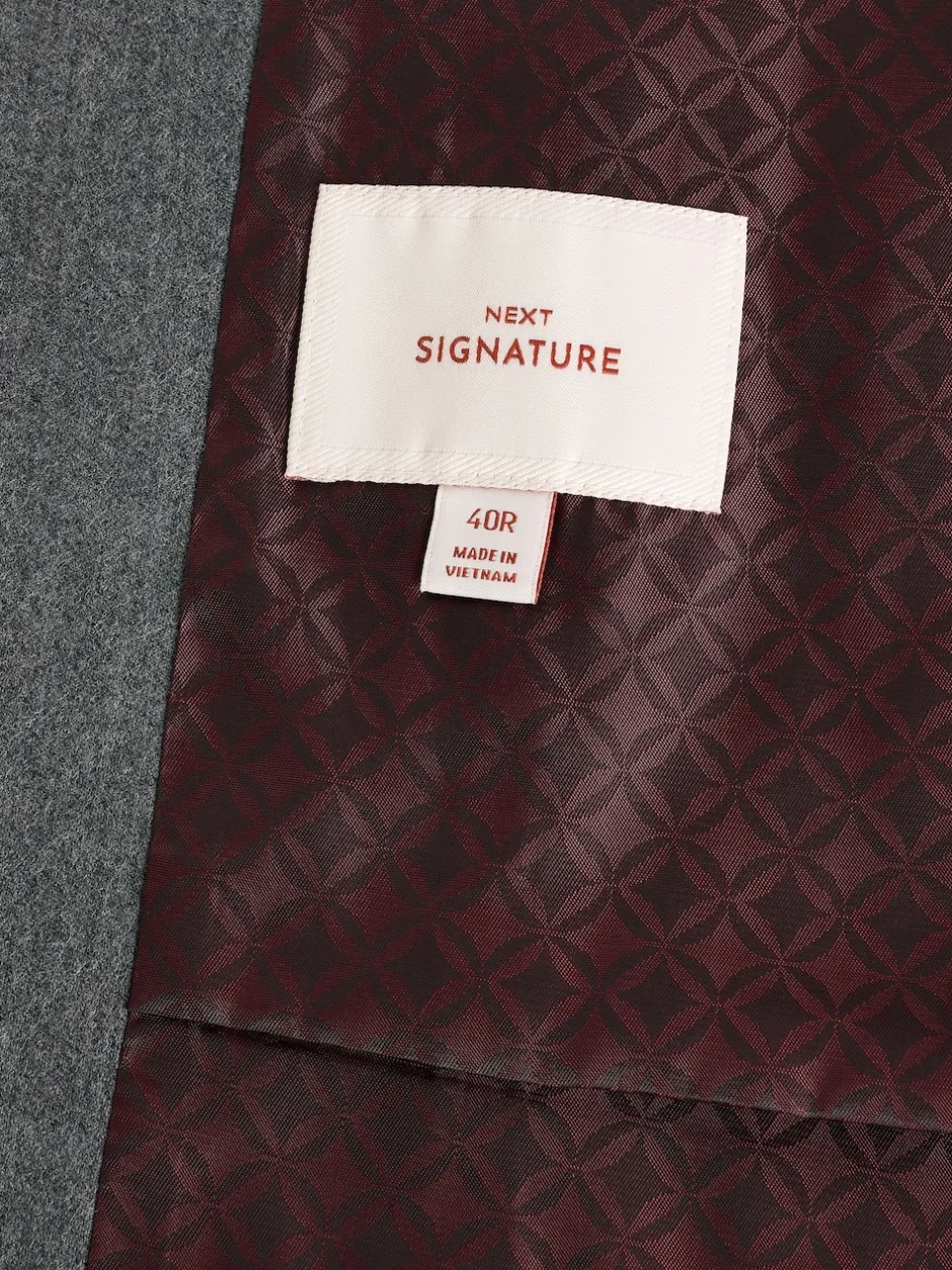 Next Gris - Gilet de costume en flanelle de laine et cachemire mélangés Signature Zignone Outlet