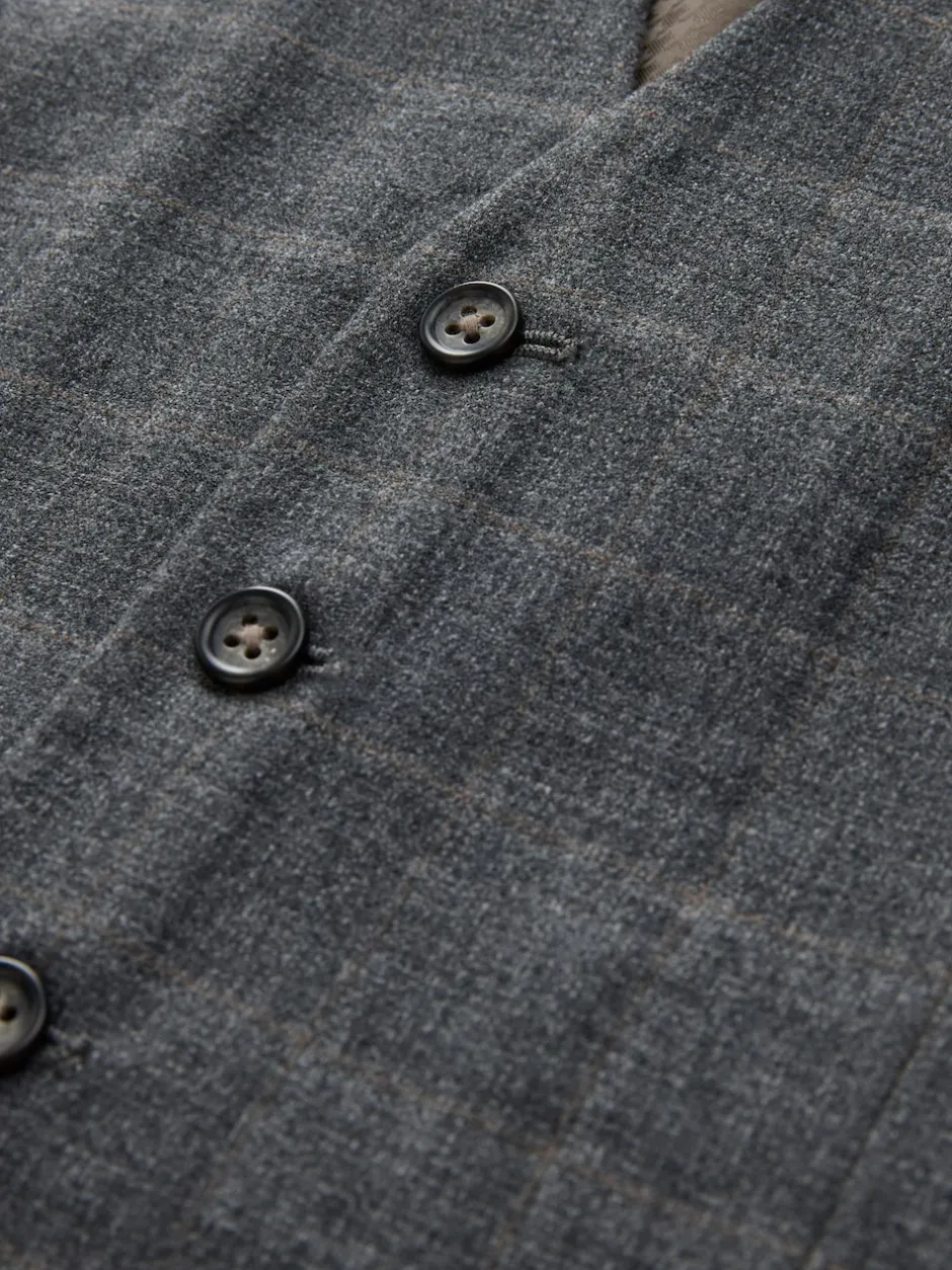 Next Gris - Gilet de costume habillé en flanelle à carreaux Best