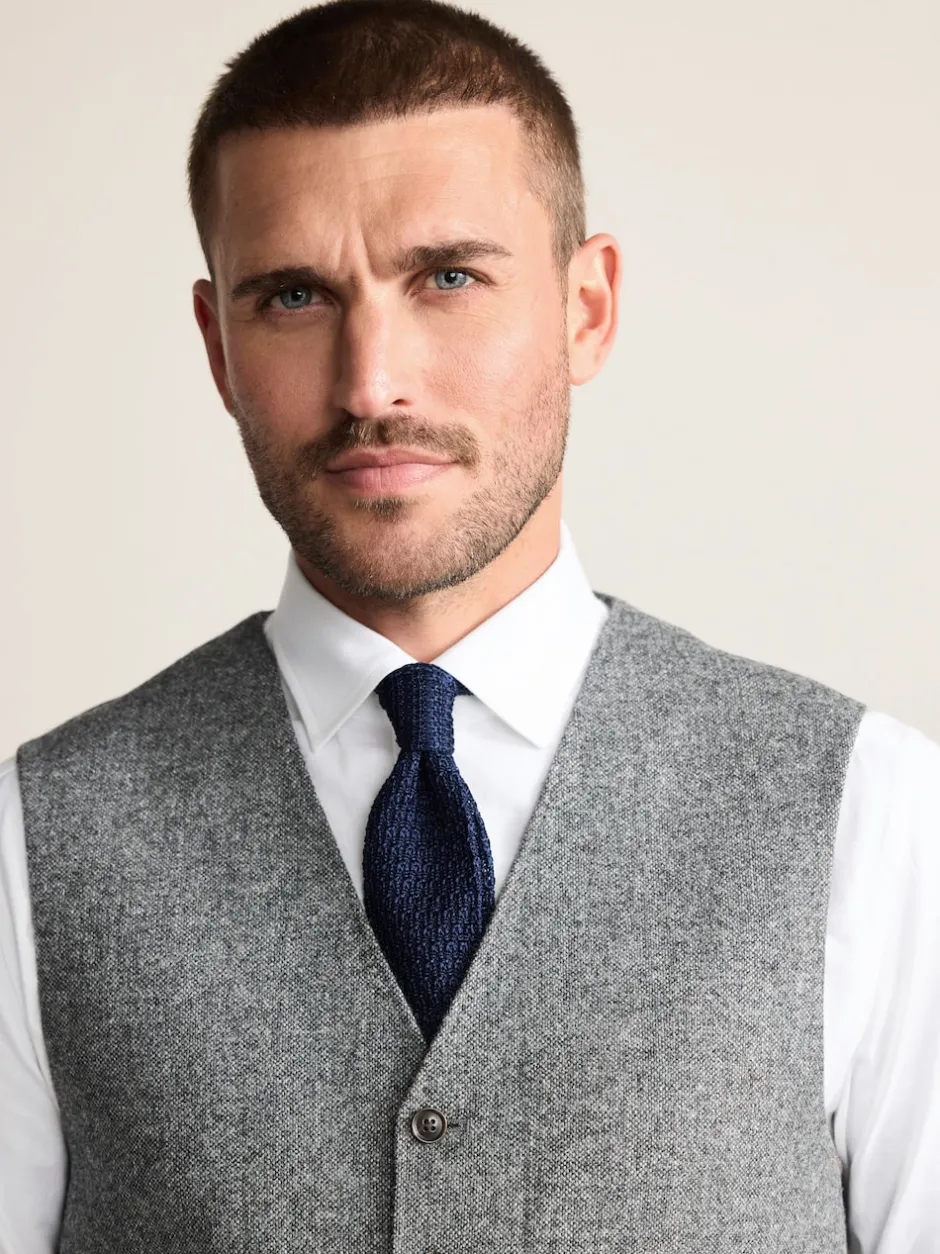 Next Gris - Gilet de costume Signature Abraham Moon 100% laine britannique Donegal Sale