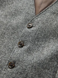 Next Gris - Gilet de costume Signature Abraham Moon 100% laine britannique Donegal Sale