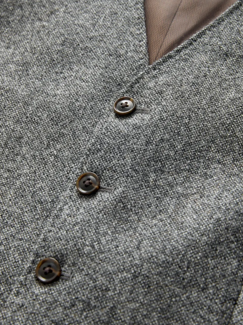 Next Gris - Gilet de costume Signature Abraham Moon 100% laine britannique Donegal Sale