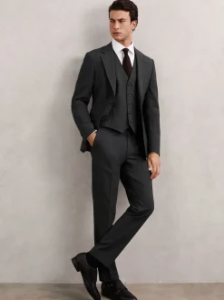 Reiss Gris - Gilet Promise habillé en laine Blend New