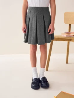 Next Gris - Jupe d’école plissée extensible en jersey (3-17ans) Clearance