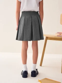 Next Gris - Jupe d’école plissée extensible en jersey (3-17ans) Clearance