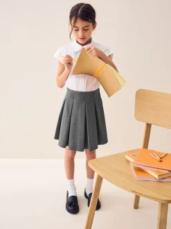 Next Gris - Jupe d’école plissée extensible en jersey (3-17ans) Clearance