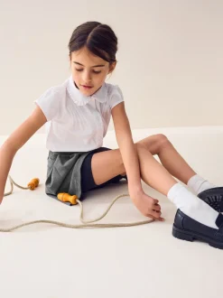 Next Gris - Jupe d’école plissée extensible en jersey (3-17ans) Clearance