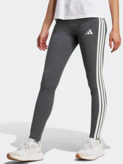 adidas - Leggings Essentials en coton à 3 bandes Gris New