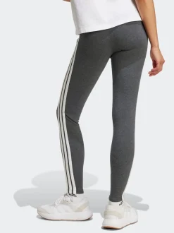 adidas - Leggings Essentials en coton à 3 bandes Gris New