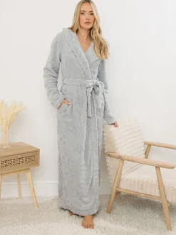 Long Tall Sally Gris - Robe à capuche Maxi