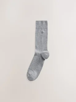 Next Gris - Lot de 5 - Chaussettes fraîches brodées durables Outlet