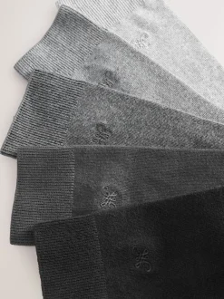 Next Gris - Lot de 5 - Chaussettes fraîches brodées durables Outlet