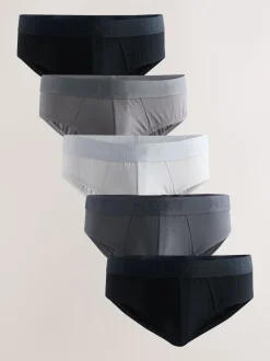 Next Gris - Lot de 5 - Slips riches en coton Online