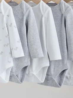 Next Gris - Lot de 5 bodys bébé à manches longues