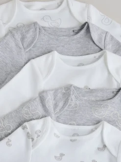 Next Gris - Lot de 5 bodys bébé à manches longues