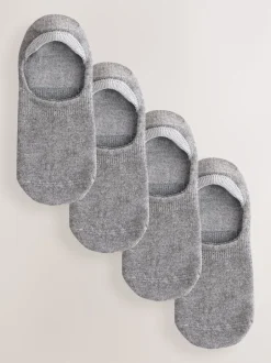 Next Gris - Lot de 4 chaussettes invisibles en modal