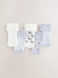 Next Gris - Lot de 5 chaussettes pour bébé (0mois-2ans) Outlet