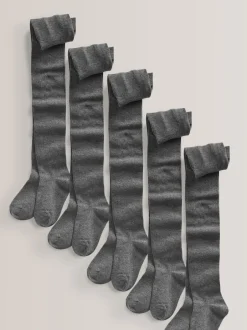 Next Gris - Lot de 5 de collants pour l'école en coton riche Best