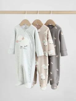 Next Gris - Lot de 3 dors-bien à boutons-pression bébé Outlet