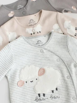 Next Gris - Lot de 3 dors-bien à boutons-pression bébé Outlet