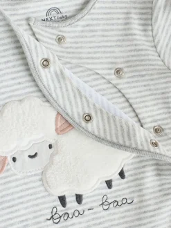 Next Gris - Lot de 3 dors-bien à boutons-pression bébé Outlet