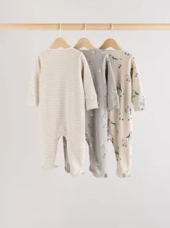 Next Gris - Lot de 3 dors-bien bébé zébrés 100% coton (0-2ans)