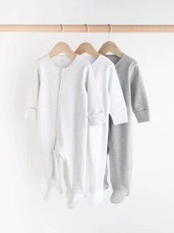 Next Gris - Lot de 3 dors-bien bébé Essential zippées 100 % coton (0-3ans) Discount
