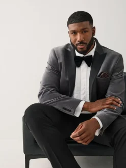 Next Gris - Moulant - Blazer Motionflex Extensible en velours Hot