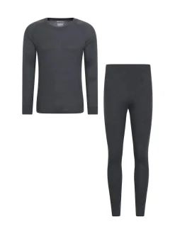 Mountain Warehouse Gris - Talus Mens Thermal Top & Joggers Set Clearance