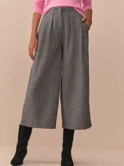 Next Gris - N. Premium Jupes-culottes à Chevrons avec laine New