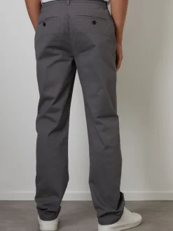 Threadbare Gris - Pantalon chino coupe droite à taille extensible Sale