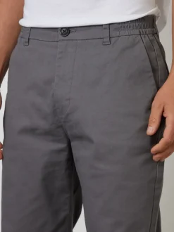 Threadbare Gris - Pantalon chino coupe droite à taille extensible Sale