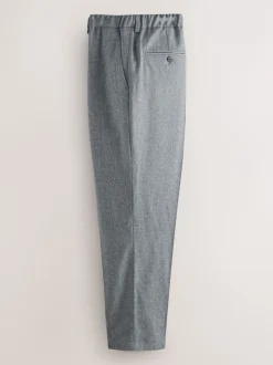 Next Gris - Pantalon élégant Signature Reiss Regular fuselé en 100% laine mérinos avec dos élastique Outlet