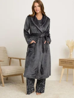 M&Co Gris - Peignoir à col châle à ruban Hot