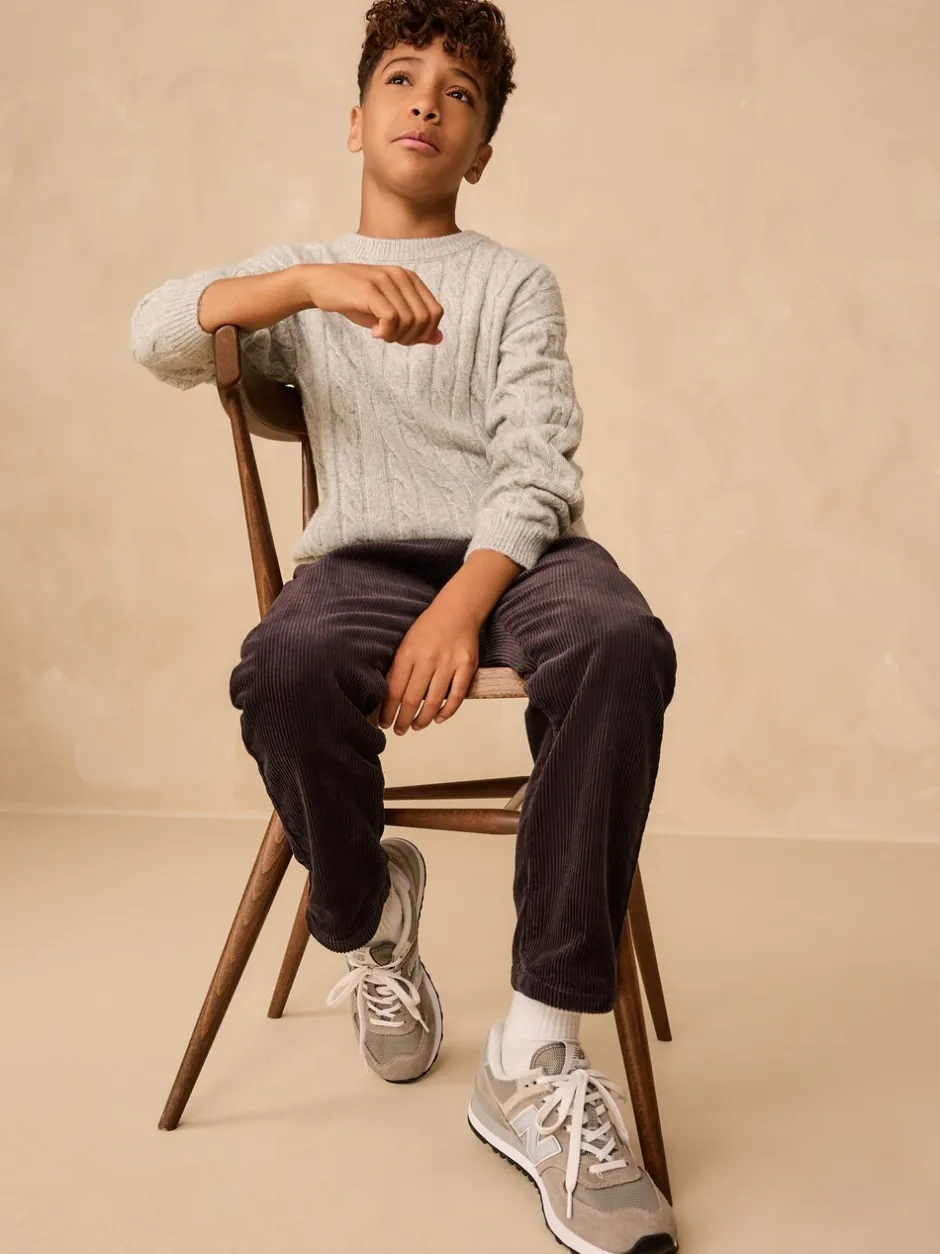 Next Gris - Pull à col rond en maille torsadée (3-16ans)